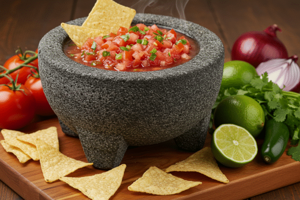 Nine varieties of fresh homemade salsa