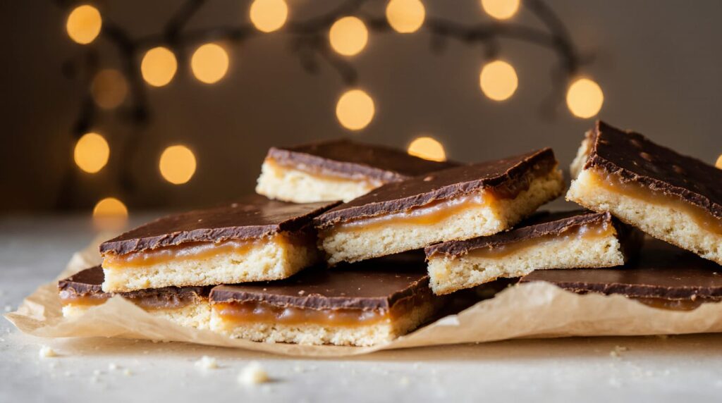 Irresistible Christmas Crack candy pieces with toffee and chocolate layers, the perfect easy holiday treat for beginners