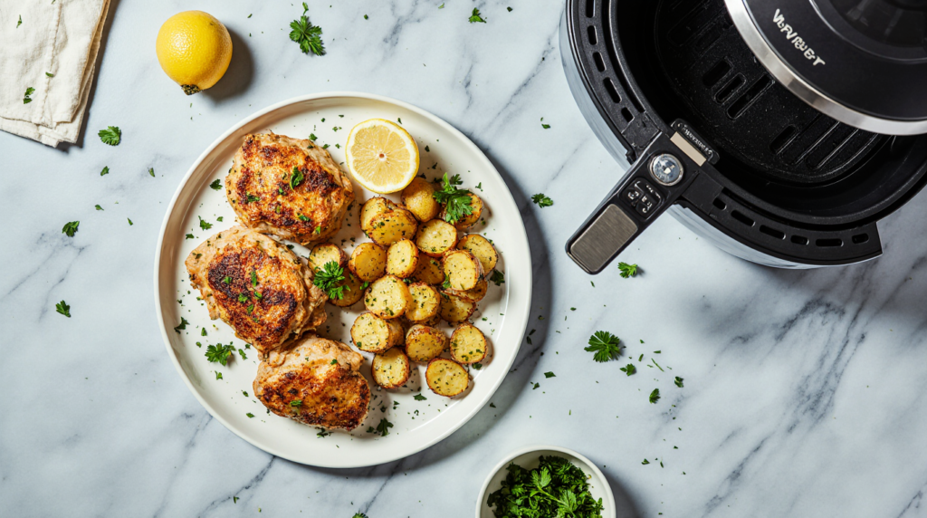 A stunning, plated final dish that makes the reader instantly hungry