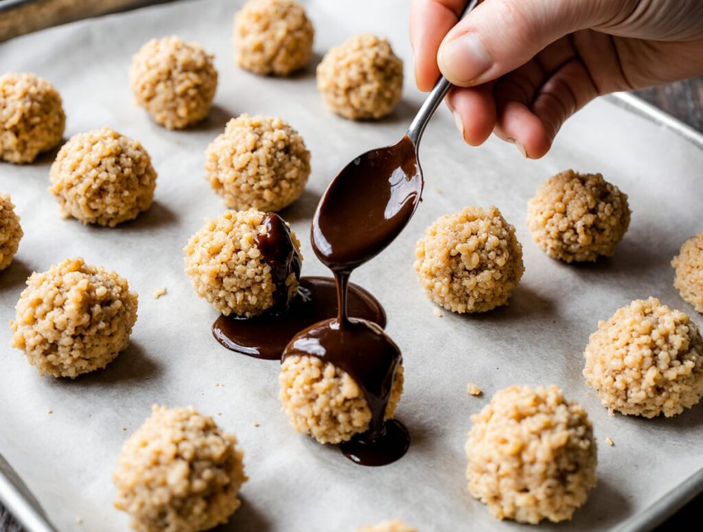 homemade peanut butter Rice Krispie balls