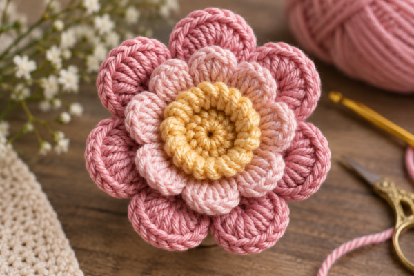 3D Crochet Rose – Easy Step-by-Step Crochet Tutorial
