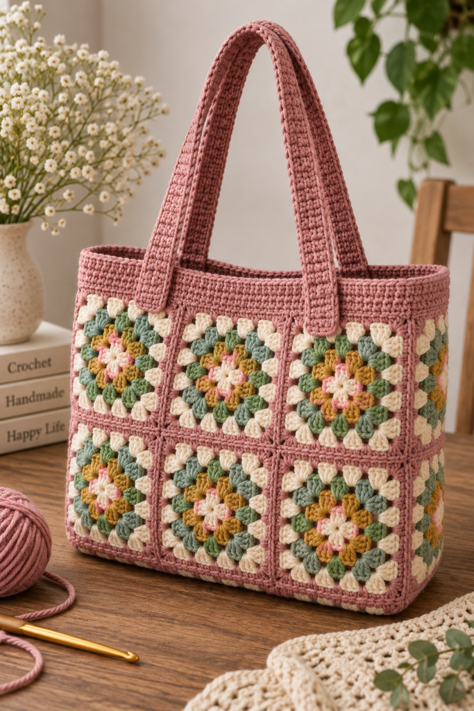 Granny Square Tote Bag – Easy Crochet Tutorial