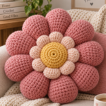 Crochet Flower Pillow – Easy Step-by-Step Tutorial