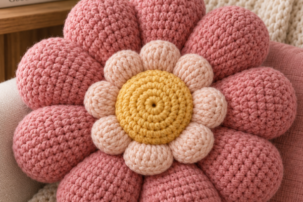 Crochet Flower Pillow – Easy Step-by-Step Tutorial