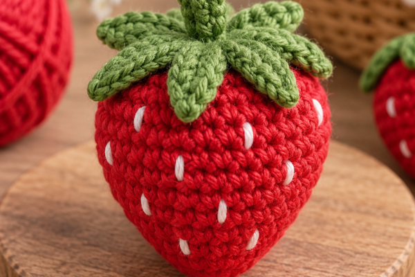 Mini Crochet Strawberry – Easy Amigurumi Tutorial