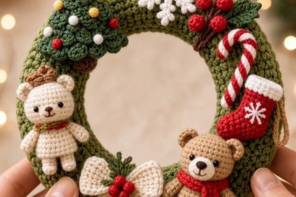 Crochet Christmas Wreath β Easy Step-by-Step Tutorial